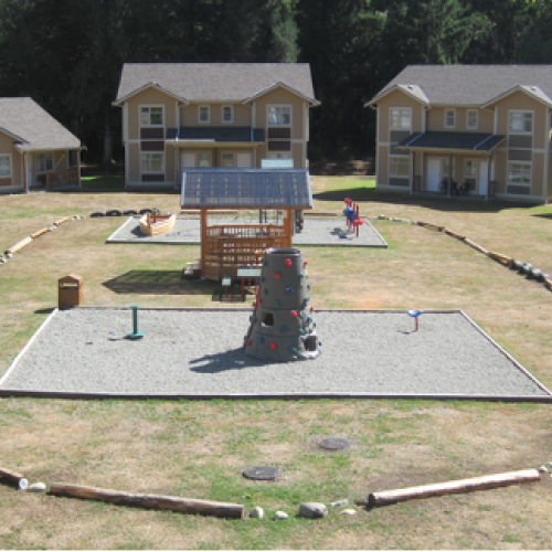 Family Housing surrounding a park in the centre field